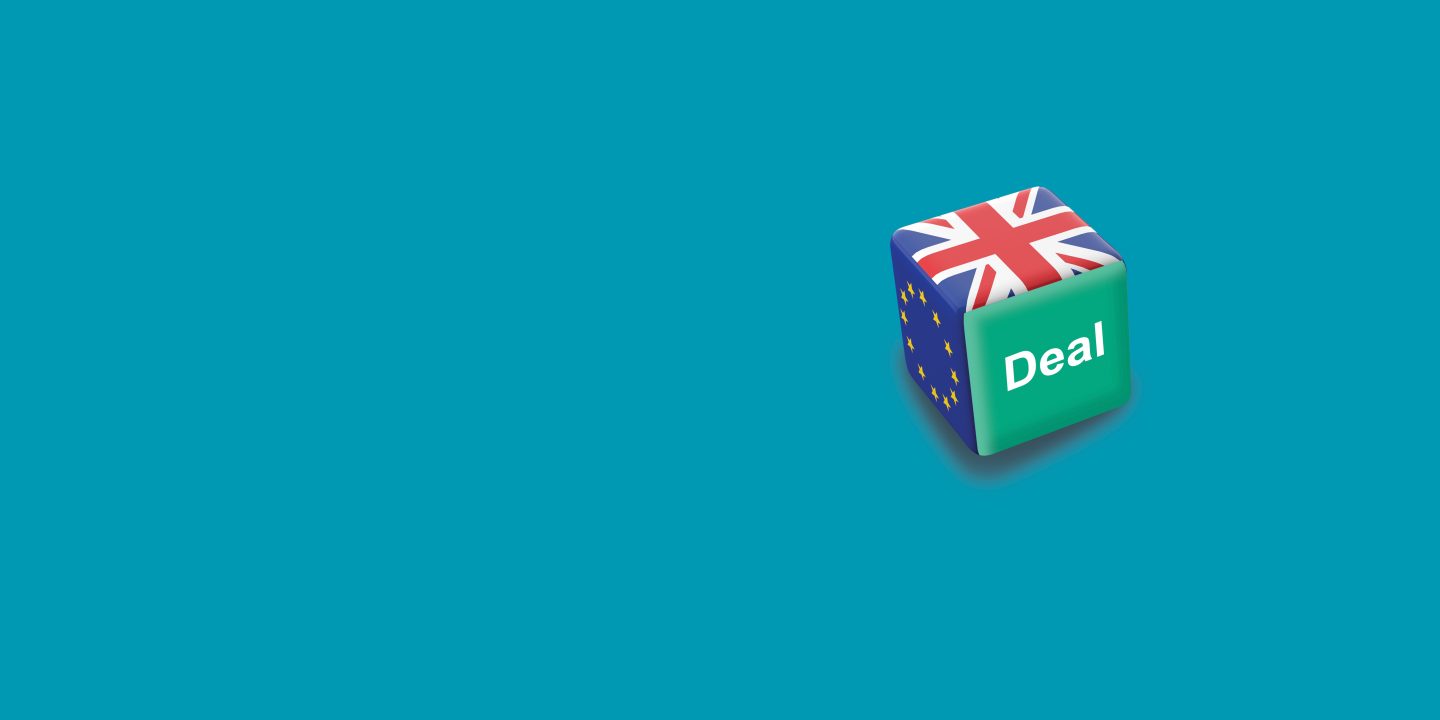 Brexit, deal or no deal concept. United Kingdom and European Uni
